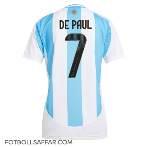 Argentina Rodrigo De Paul #7 Hemmatröja Dam Copa America 2024 Kortärmad